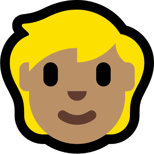 Person: Medium Skin Tone, Blond Hair, the design in this release