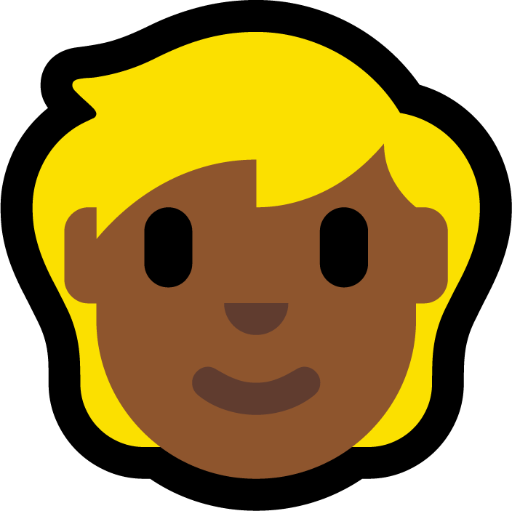 Person: Medium-Dark Skin Tone, Blond Hair, the design in this release