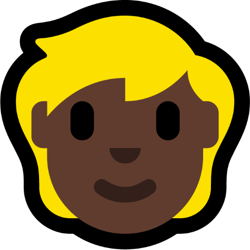 Person: Dark Skin Tone, Blond Hair, the design in this release