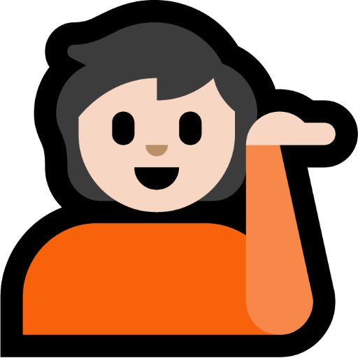Person Tipping Hand: Light Skin Tone, the design in this release