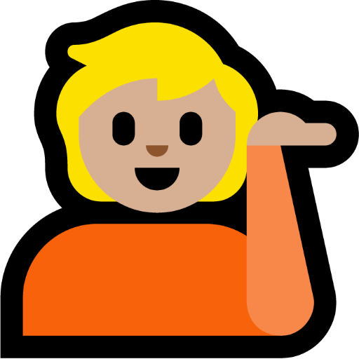 Person Tipping Hand: Medium-Light Skin Tone, the design in this release