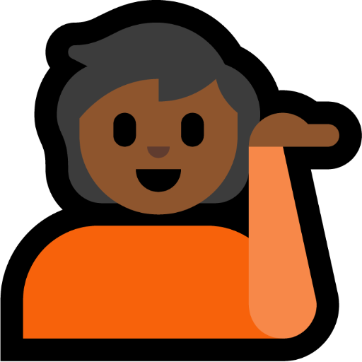 Person Tipping Hand: Medium-Dark Skin Tone, the design in this release