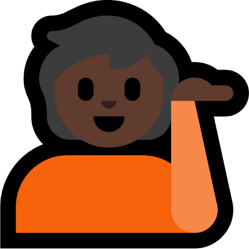 Person Tipping Hand: Dark Skin Tone, the design in this release