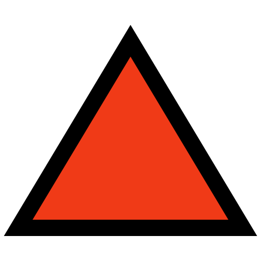 Red Triangle Pointed up as drawn by Microsoft in Windows 11