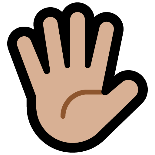 Hand with Fingers Splayed: Medium-Light Skin Tone, the design in this release