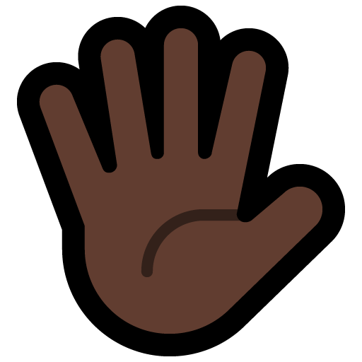 Hand with Fingers Splayed: Dark Skin Tone, the design in this release