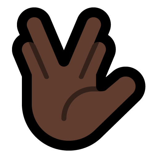Vulcan Salute: Dark Skin Tone, the design in this release