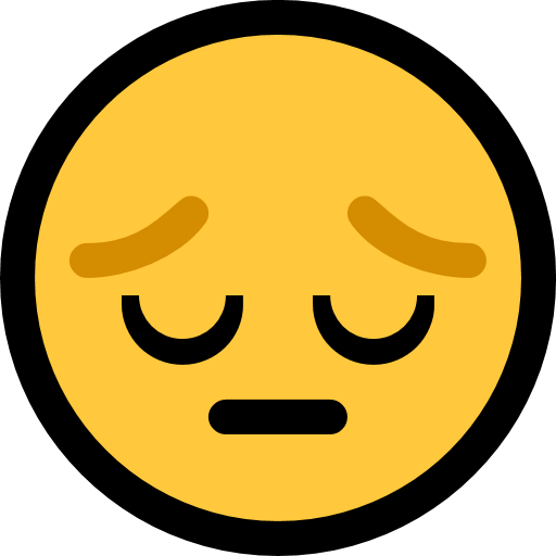 Pensive Face as drawn by Microsoft in Windows 11