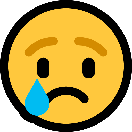 Crying Face as drawn by Microsoft in Windows 11