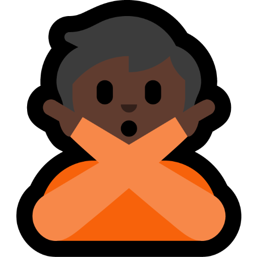 Person Gesturing NO: Dark Skin Tone, the design in this release