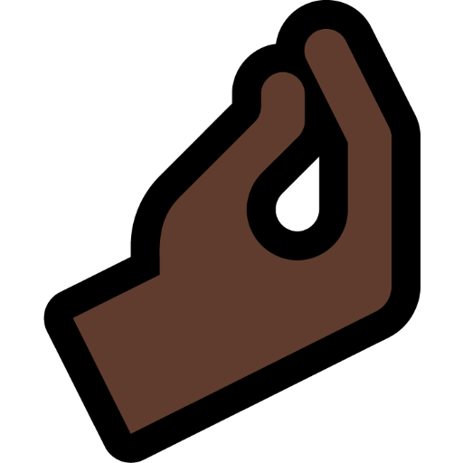 pinched fingers: dark skin tone — Microsoft