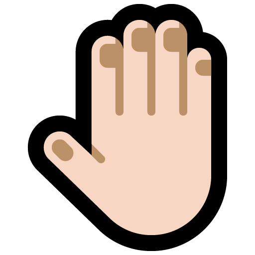 Raised Back of Hand: Light Skin Tone, the design in this release