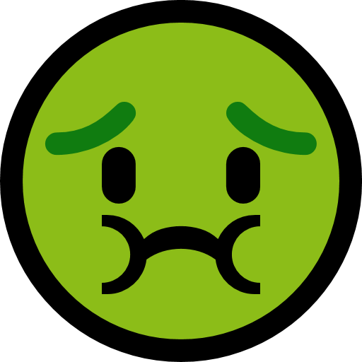Nauseated Face as drawn by Microsoft in Windows 11