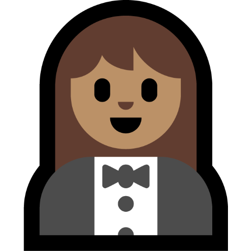 woman in tuxedo: medium skin tone — Microsoft