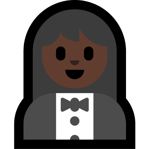woman in tuxedo: dark skin tone — Microsoft