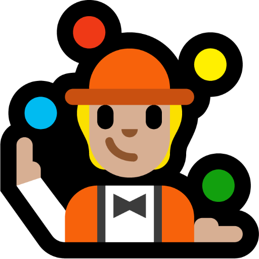 Person Juggling: Medium-Light Skin Tone, the design in this release