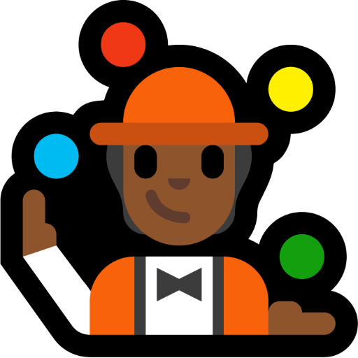 Person Juggling: Medium-Dark Skin Tone, the design in this release