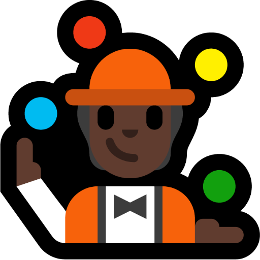 Person Juggling: Dark Skin Tone, the design in this release
