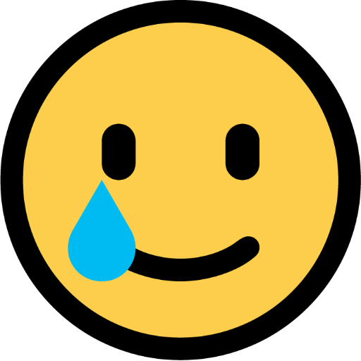smiling face with tear — Microsoft