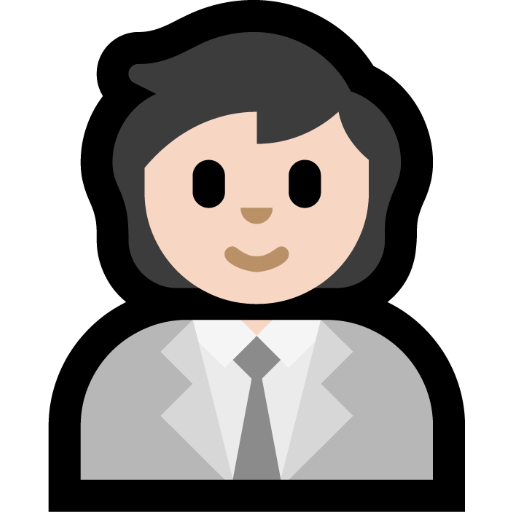 office worker: light skin tone — Microsoft