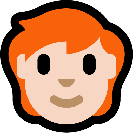 person: light skin tone, red hair — Microsoft