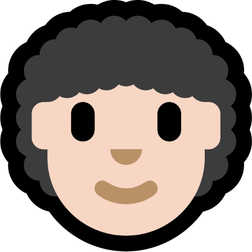 person: light skin tone, curly hair — Microsoft