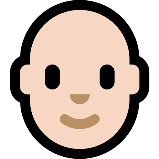 person: light skin tone, bald — Microsoft