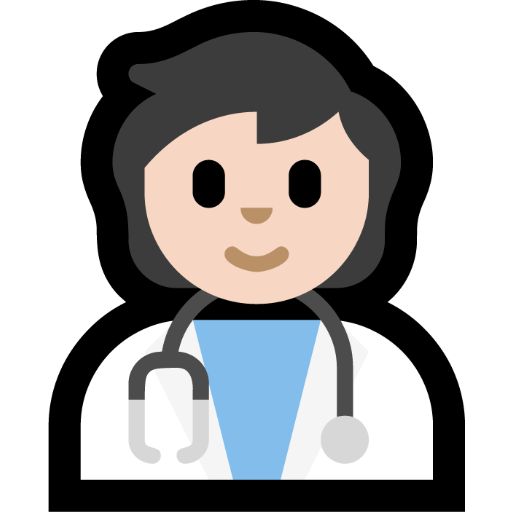 health worker: light skin tone — Microsoft