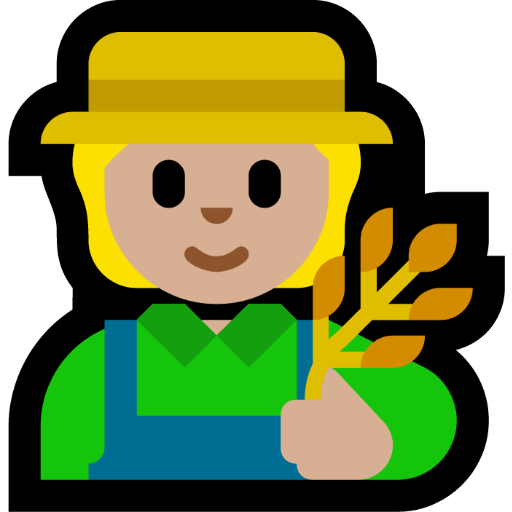 farmer: medium-light skin tone — Microsoft