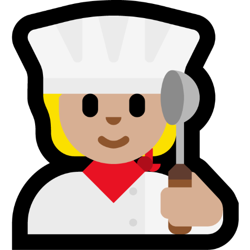 cook: medium-light skin tone — Microsoft