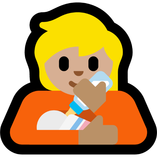 person feeding baby: medium-light skin tone — Microsoft