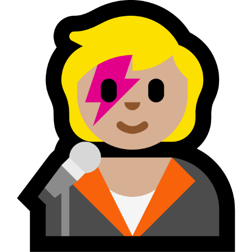 singer: medium-light skin tone — Microsoft
