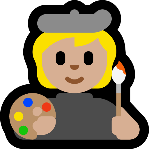 artist: medium-light skin tone — Microsoft