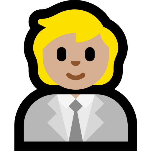 office worker: medium-light skin tone — Microsoft