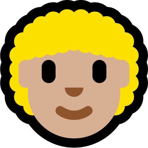 person: medium-light skin tone, curly hair — Microsoft
