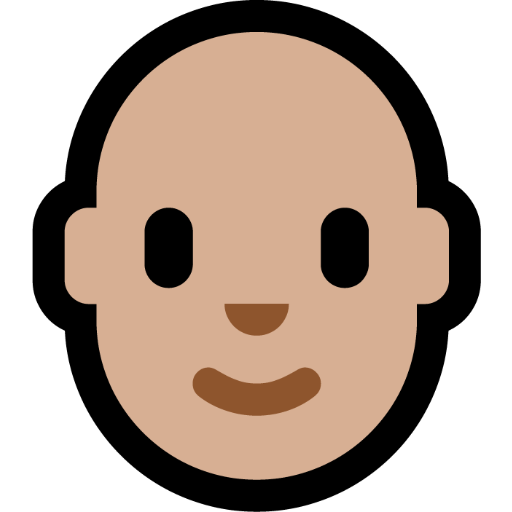 person: medium-light skin tone, bald — Microsoft