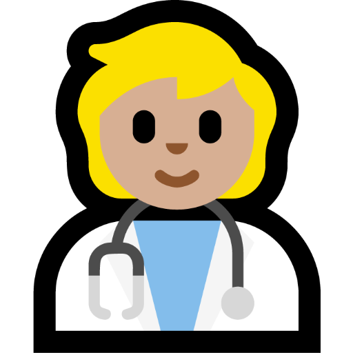 health worker: medium-light skin tone — Microsoft