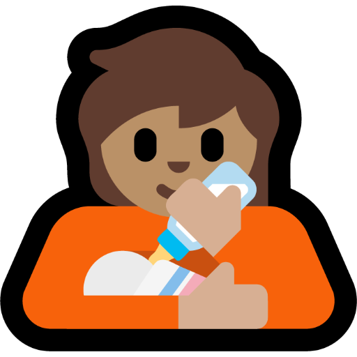 person feeding baby: medium skin tone — Microsoft
