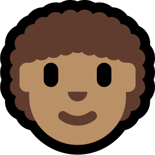 person: medium skin tone, curly hair — Microsoft