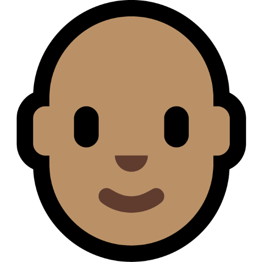 person: medium skin tone, bald — Microsoft