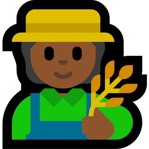 farmer: medium-dark skin tone — Microsoft