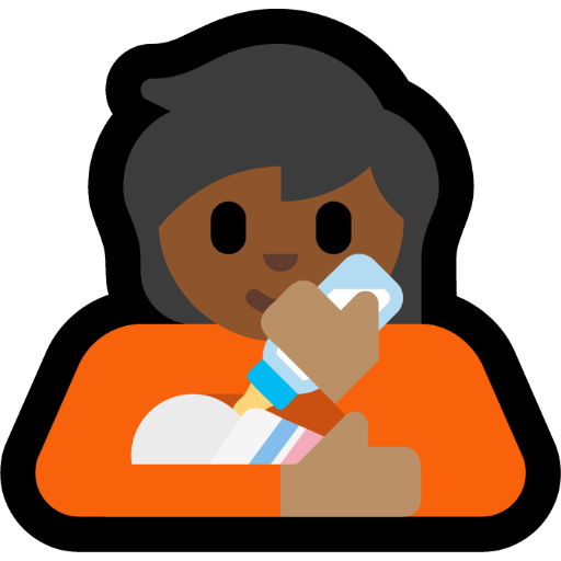 person feeding baby: medium-dark skin tone — Microsoft