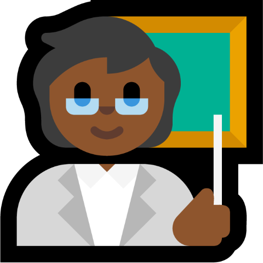 teacher: medium-dark skin tone — Microsoft