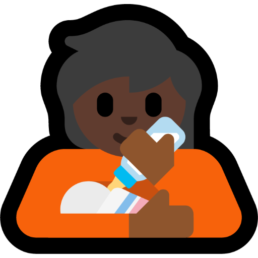person feeding baby: dark skin tone — Microsoft