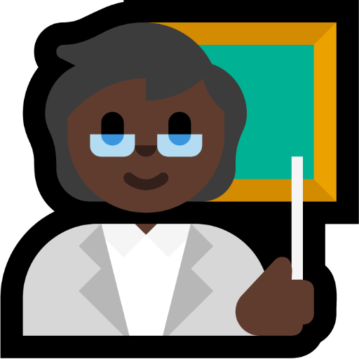 teacher: dark skin tone — Microsoft
