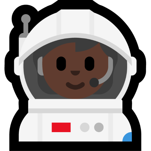 astronaut: dark skin tone — Microsoft