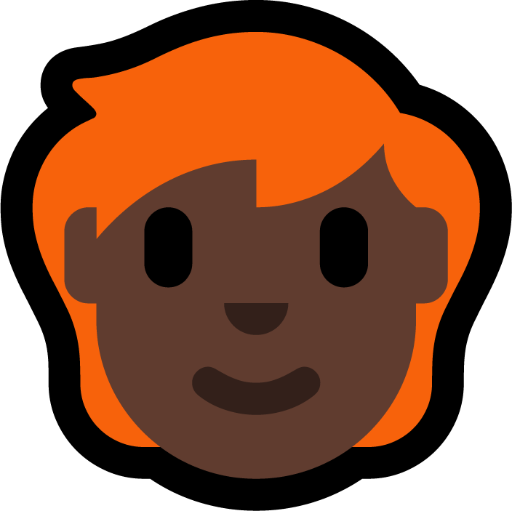 person: dark skin tone, red hair — Microsoft