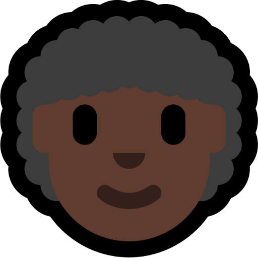 person: dark skin tone, curly hair — Microsoft