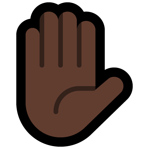 Raised Hand: Dark Skin Tone, the design in this release
