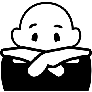 Person Gesturing NO as drawn by Microsoft in Windows 8.0